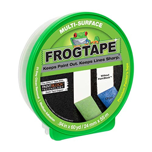 FrogTape Multi-Surface Painters Tape with PAINTBLOCK, 1 Inch Wide (0.94 In. x 60 Yds), Medium Adhesion, Green, 1 Roll (1358463) | Amazon (US)