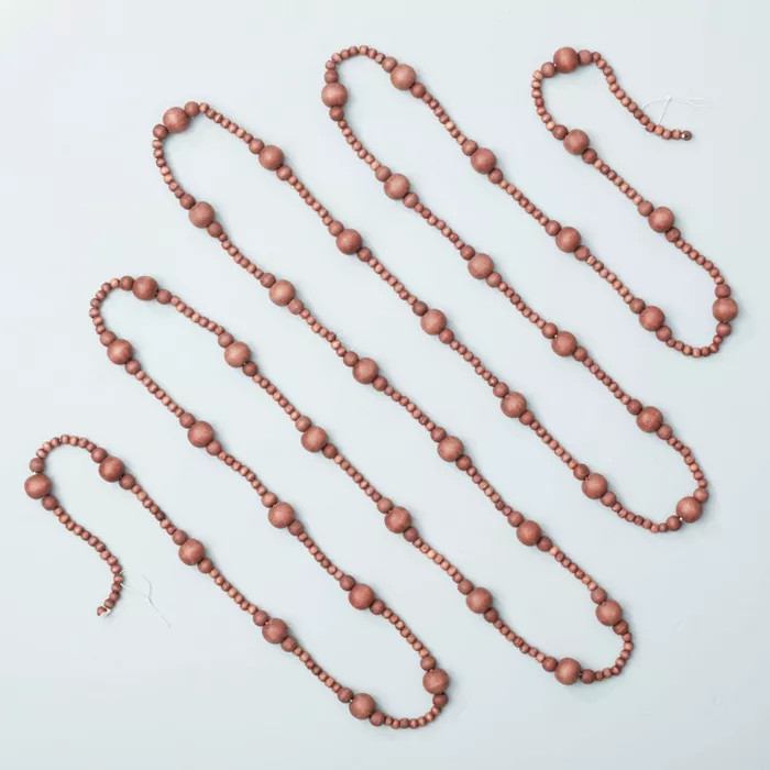 12' Natural Wood Beaded Garland - Hearth & Hand™ with Magnolia | Target