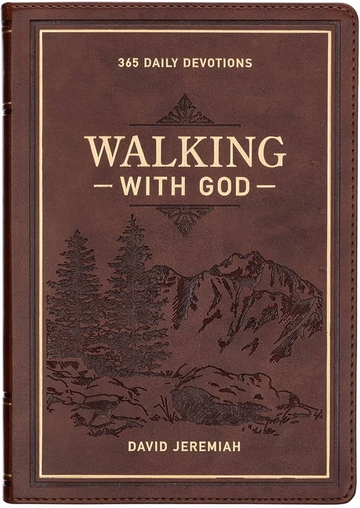 Walking with God 365 Daily Devotions, Large Print Brown Faux Leather | Amazon (US)