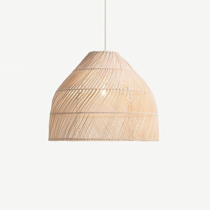 E27 Rattan Pendant Light Modern Simple Hand Woven Hanging Lamp Restaurant Bar Living Room Bedroom... | Amazon (US)