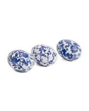 Set Of 3 Floral Porcelain Eggs | TJ Maxx