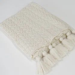 Eider & Ivory™ Adelia Knitted Tassel Throw | Wayfair North America