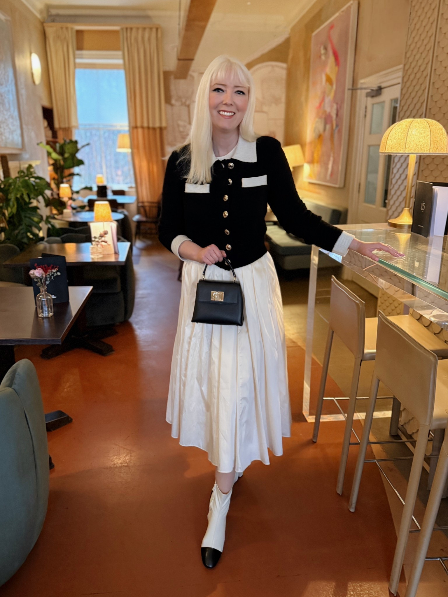 Happy Fashion Friday! Monochrome is an obsession 🖤🤍🖤

Contrast Waffle Cardigan in Black and Cream - Self Portrait Studio, last sale pieces at MyTheresa and Harvey Nichols but I’ve also added tons of other styles for you!

Cream Taffeta Midi Skirt - bargain at Monsoon 

1927 Top Handle Bag in Black - Furla on sale at Cettire 

Pearl & Gold Drop Earrings - Dower & Hall (my most worn earrings)

Rey Cream / Black Ankle Boots by Rixo (so chic yet very comfortable)

#LTKluxury #LTKeurope #LTKuk