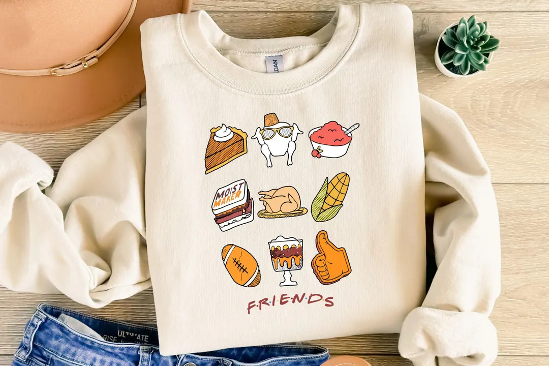 Friends Thanksgiving Shirt, Friends Thanksgiving Sweatshirt, Happy Friends Giving Shirt, Friends ... | Etsy (US)