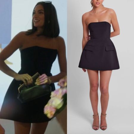 Paige DeSorbo’s Black Strapless Mini Dress