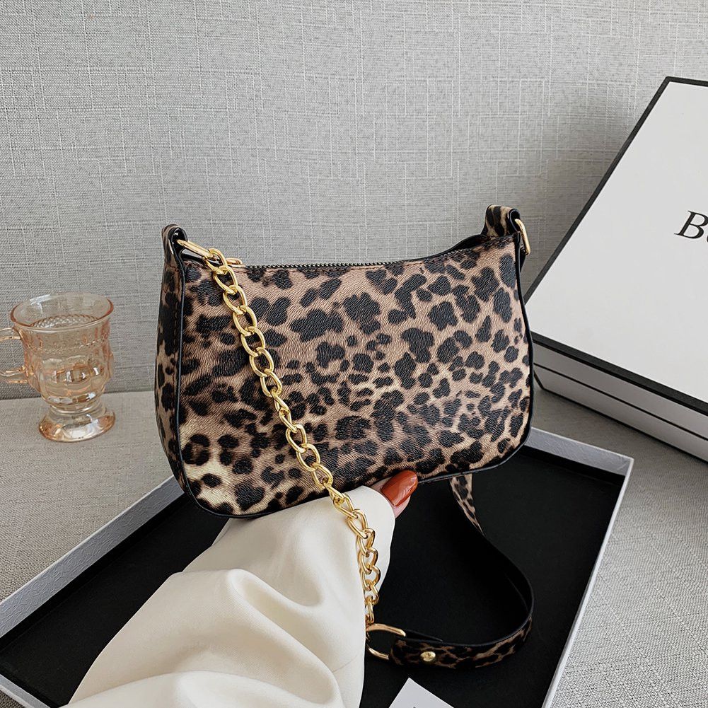 Mojoyce Vintage PU Underarm Bag Mini Women Chain Shoulder Handbag (Leopard Printed) - Walmart.com | Walmart (US)