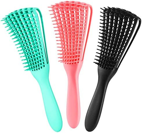 3 Pack Hair Detangler Brush for Afro America/African Hair Textured 3a to 4c Kinky Wavy/Curly/Coil... | Amazon (US)