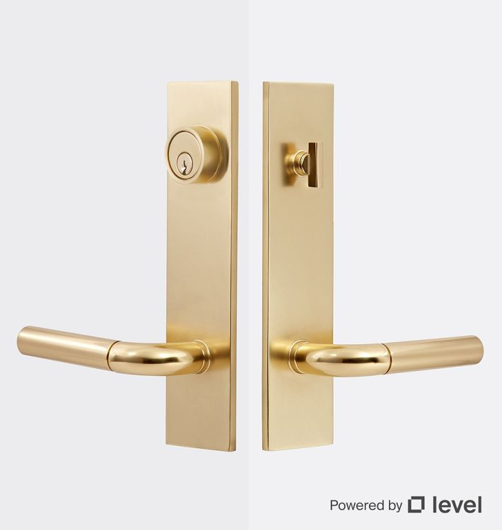 Tumalo Exterior Brass Lever Door Set with Level Bolt, Smart home technology | Rejuvenation
