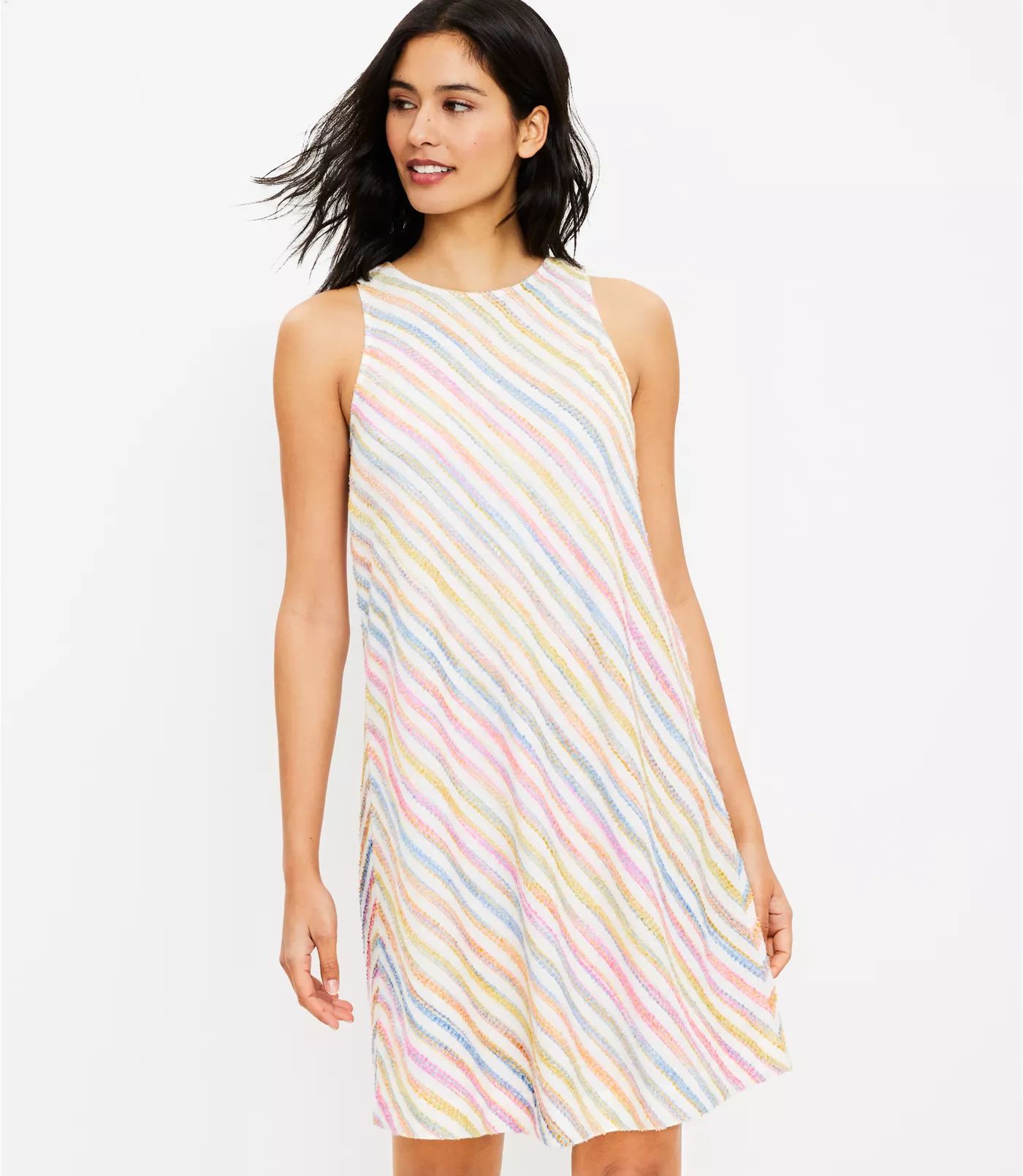 Lou & Grey Rainbow Stripe Swing Dress | LOFT | LOFT