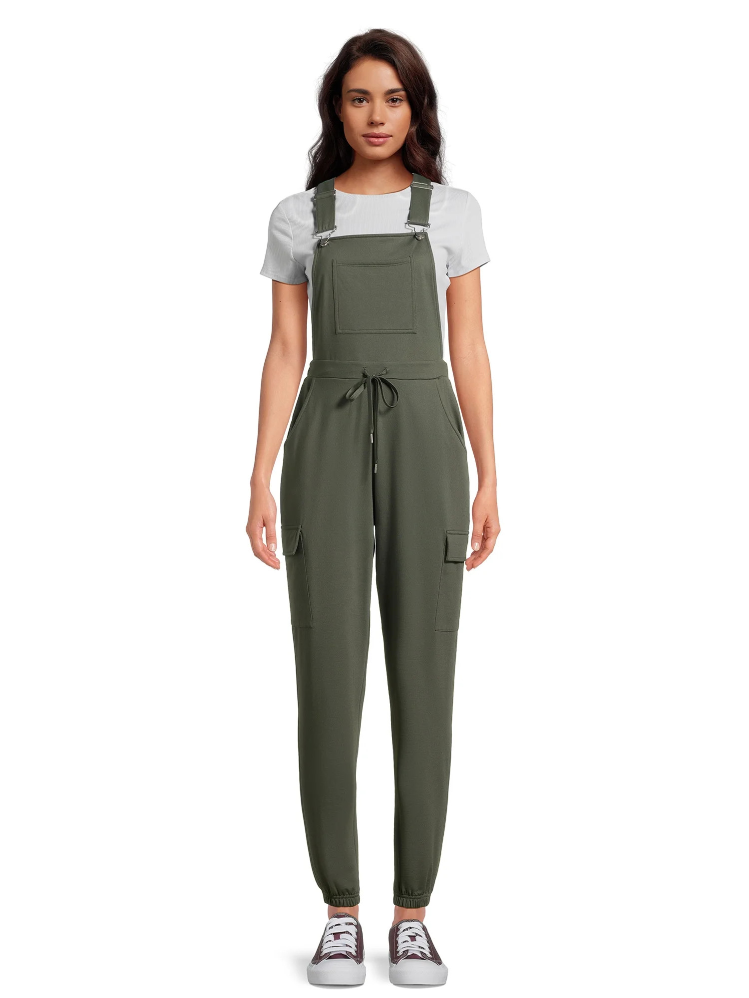 No Boundaries Juniors Knit Overalls, Sizes XS-3XL - Walmart.com | Walmart (US)