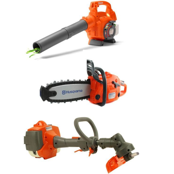 Husqvarna Kids Toy Battery Operated Leaf Blower + Lawn Trimmer Line + Chainsaw | Target