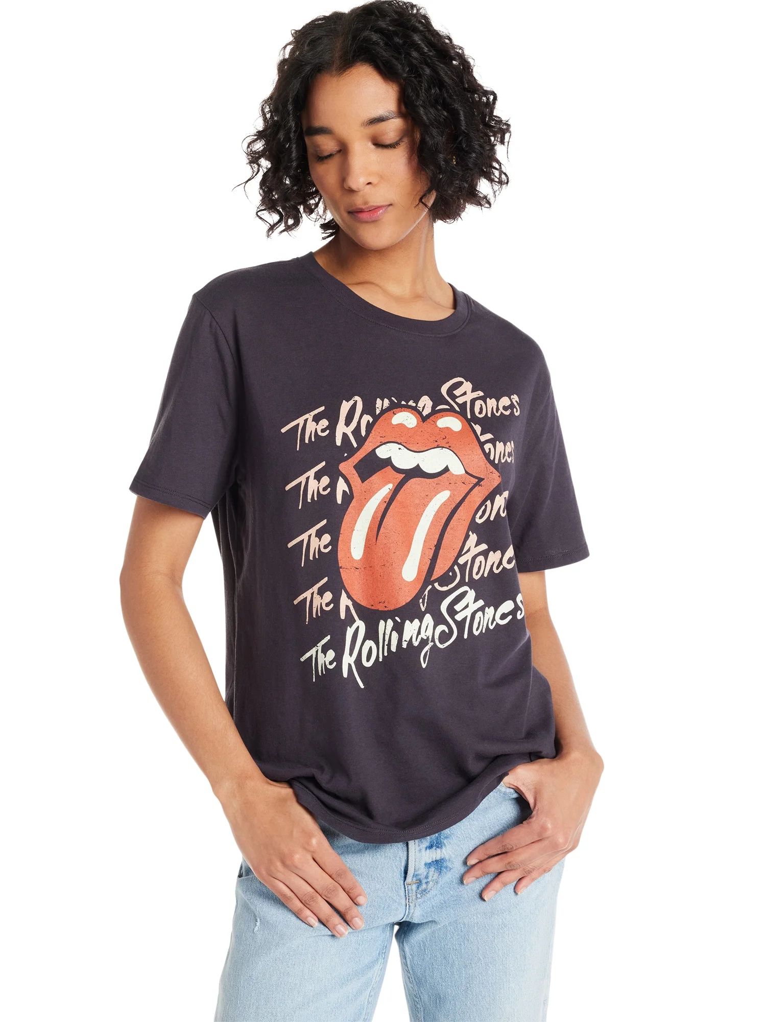 Time and Tru Women’s Rolling Stones Graphic Tee with Short Sleeves, Sizes XS-XXL | Walmart (US)