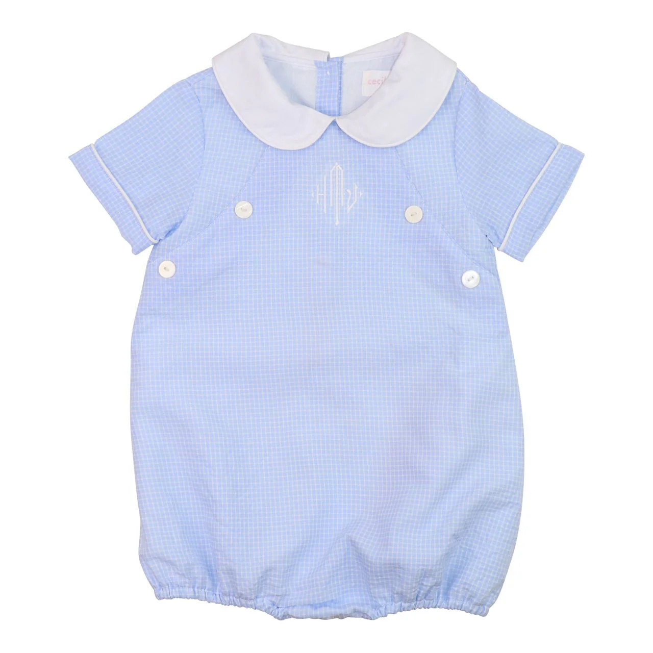 Blue Windowpane Button Bubble | Cecil and Lou