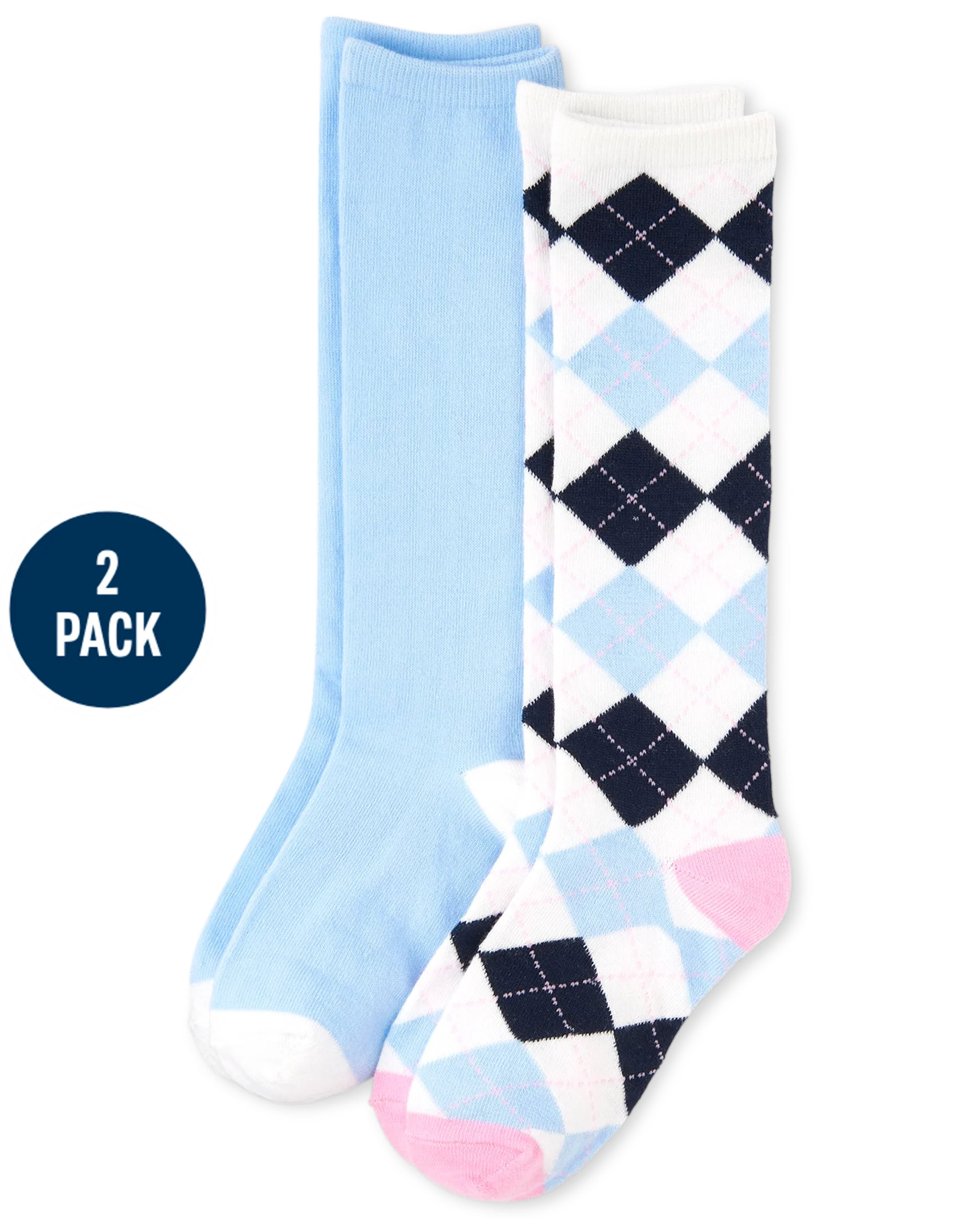 Girls Argyle Knee Socks 2-Pack - daybreak | The Children's Place