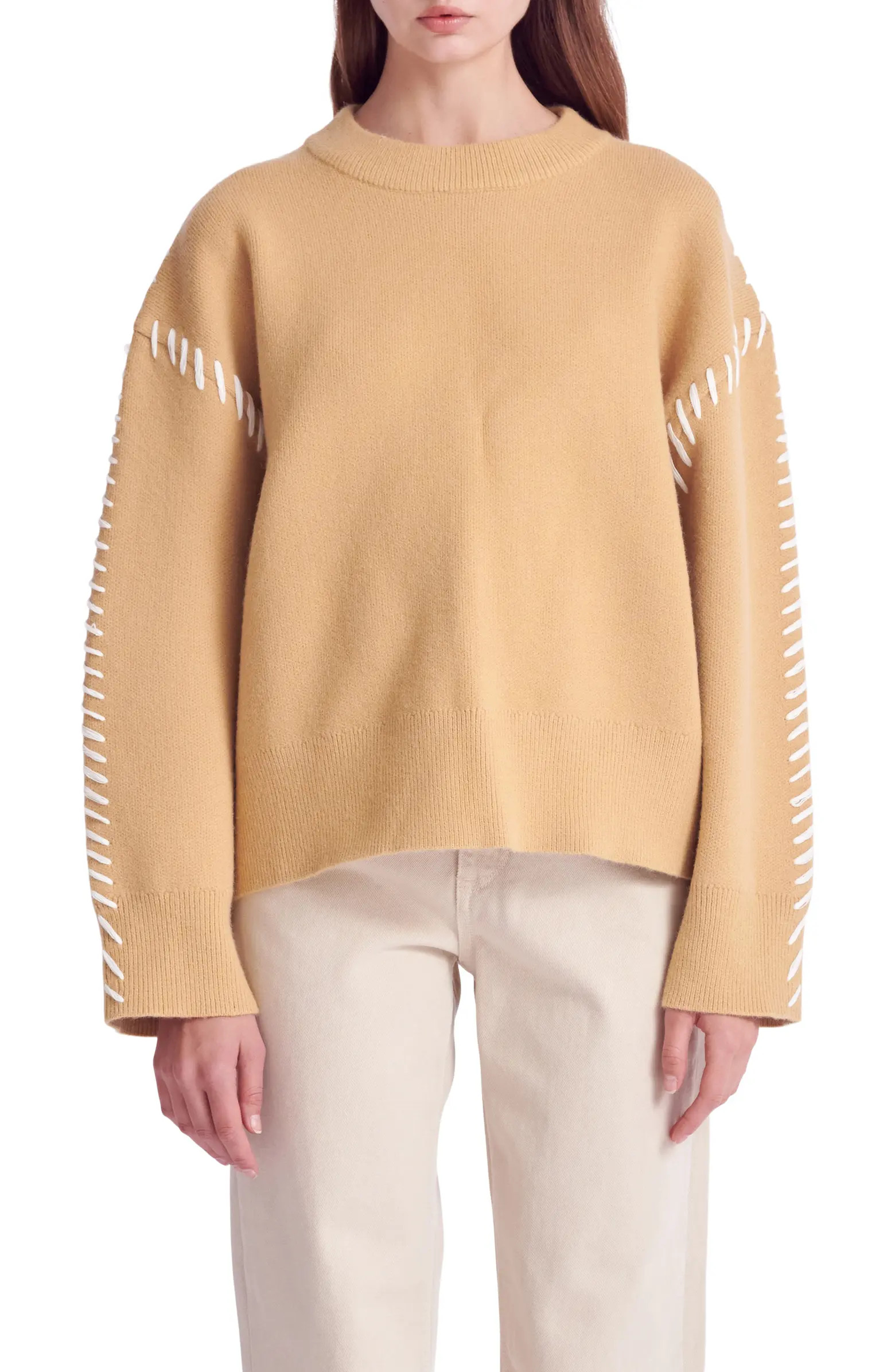 English Factory Whipstitch Accent Crewneck Sweater | Nordstrom | Nordstrom