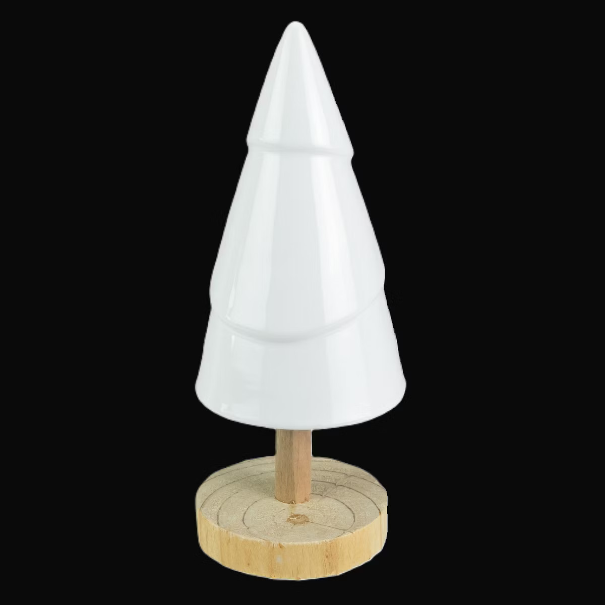 Northlight Ceramic Tree with Wood Base Christmas Decoration - 10.5" - White | Target