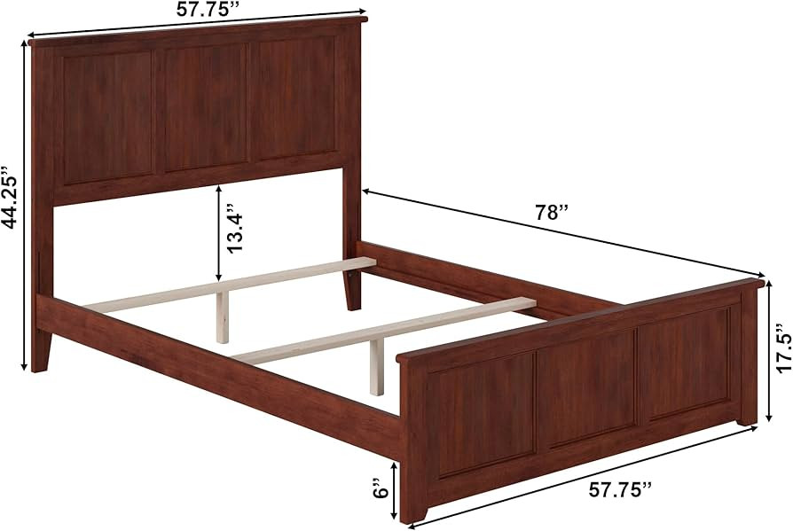 AFI, Madison Full Foundation Bed with Matching Footboard, Walnut | Amazon (US)