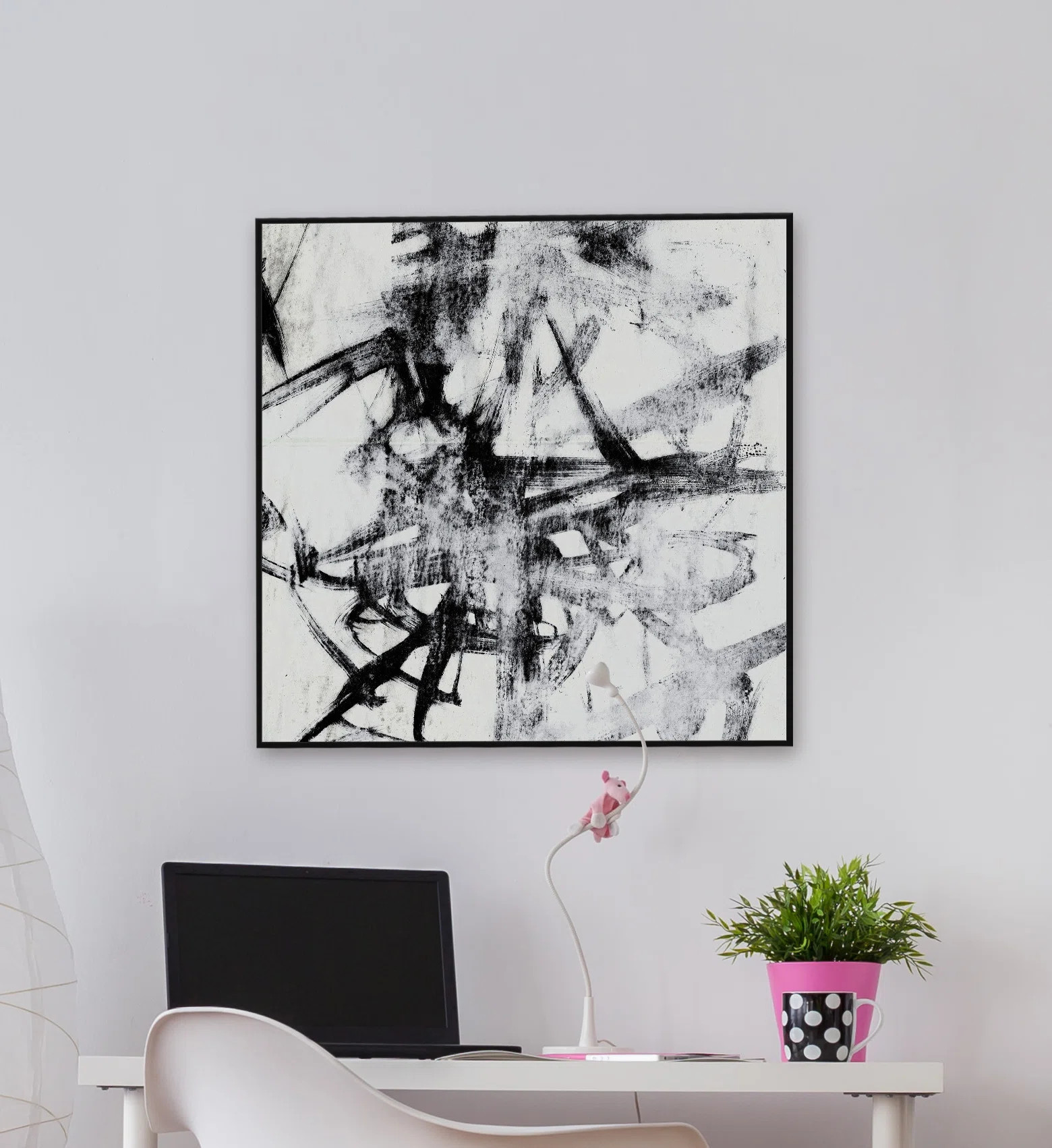 Orren Ellis 'Monotype Scribble II' Floater Frame Print on Canvas | Wayfair | Wayfair North America