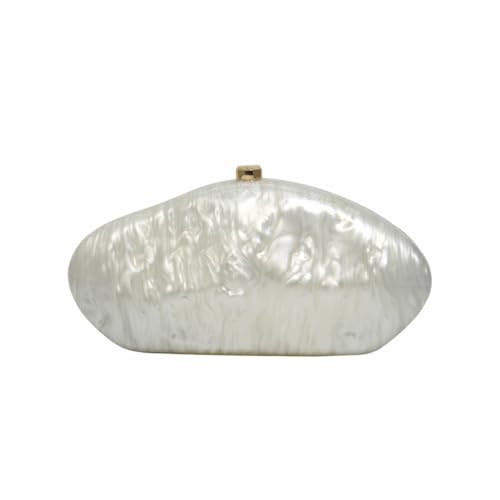 WuDiaoer Shell Shape Acrylic Clutch Trendy Metallic Acrylic Evening Bag Shiny Egg Purses and Handbags for Women Wedding Party, Ivory | Amazon (UK)