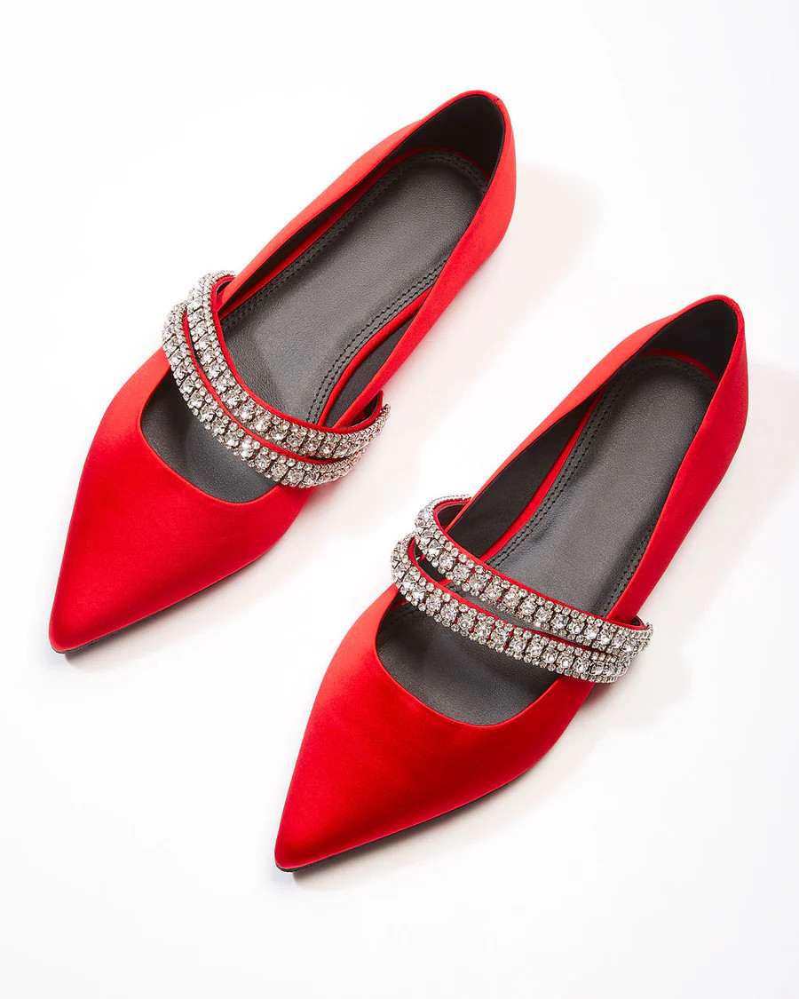Spellbound Rhinestone Pointed Flats | VICI