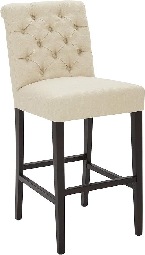 Amazon Brand – Stone & Beam Carson Tufted Kitchen Counter Bar stool, 45"H, Hemp | Amazon (US)