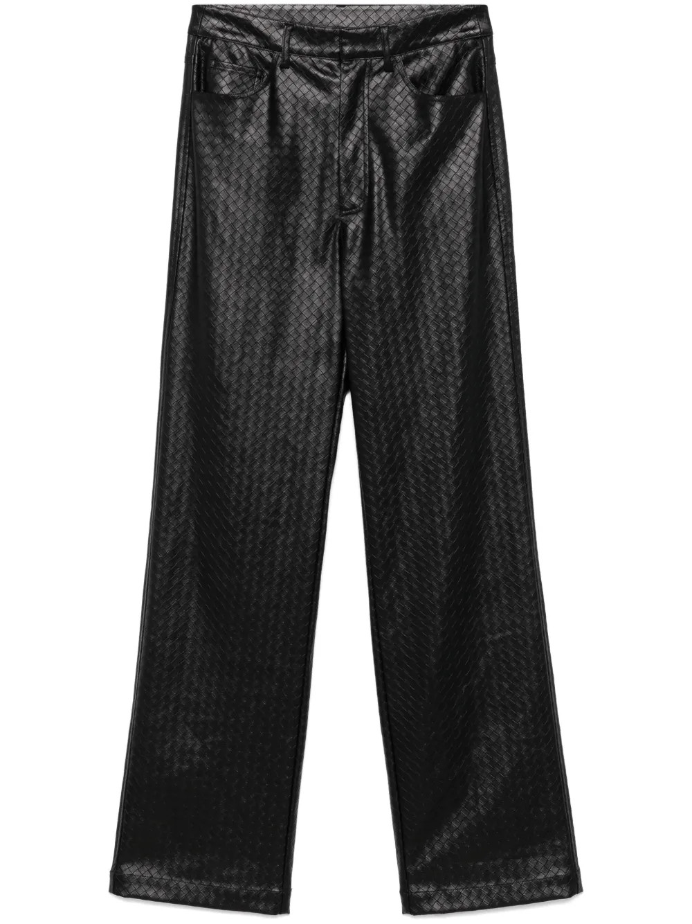 ROTATE BIRGER CHRISTENSEN Braided straight-leg Trousers | Black | FARFETCH | Farfetch Global