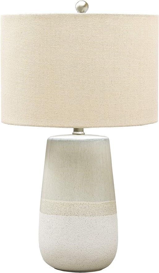 Signature Design by Ashley - Shavon Ceramic Table Lamp - Beige/White | Amazon (US)