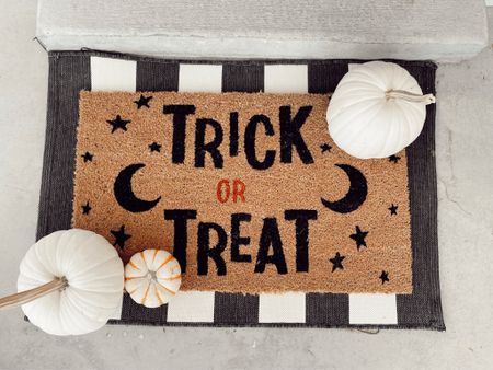 My trick or treat doormat! Linked some super cute similars - Halloween home decor! Most are under $20. 

#LTKunder50 #LTKhome #LTKHalloween
