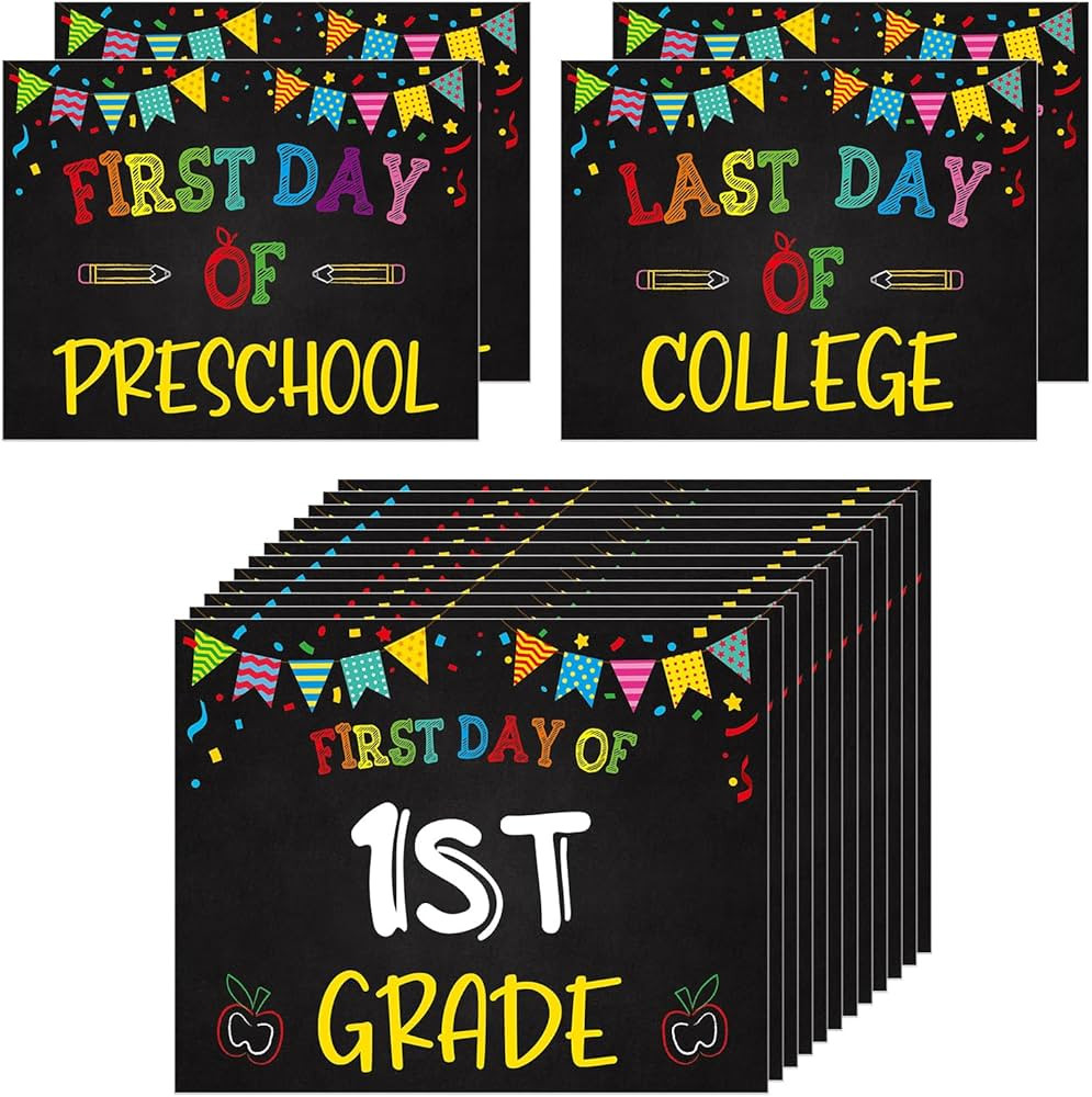 PETCEE First Day School Sign - 15 Grades First and Last Day of School Sign 8 x 10 for Kids Girls ... | Amazon (US)