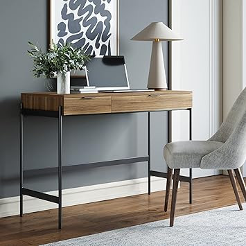 Nathan James Sophie Solid Computer Study Table for Home Office or Writing Desk with Drawers for S... | Amazon (US)