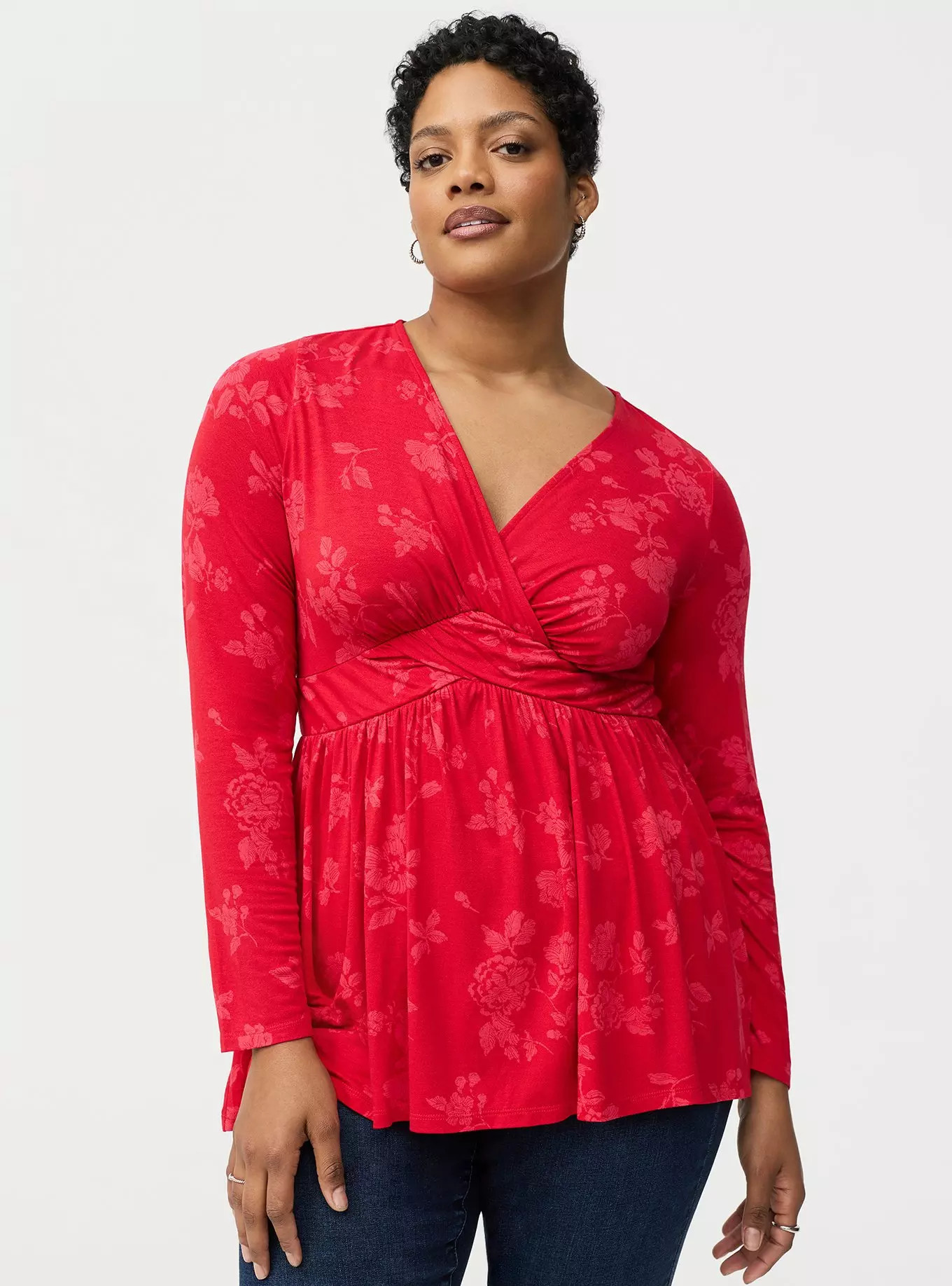 Twist Front Slinky Babydoll Tunic Top | Torrid (US & Canada)