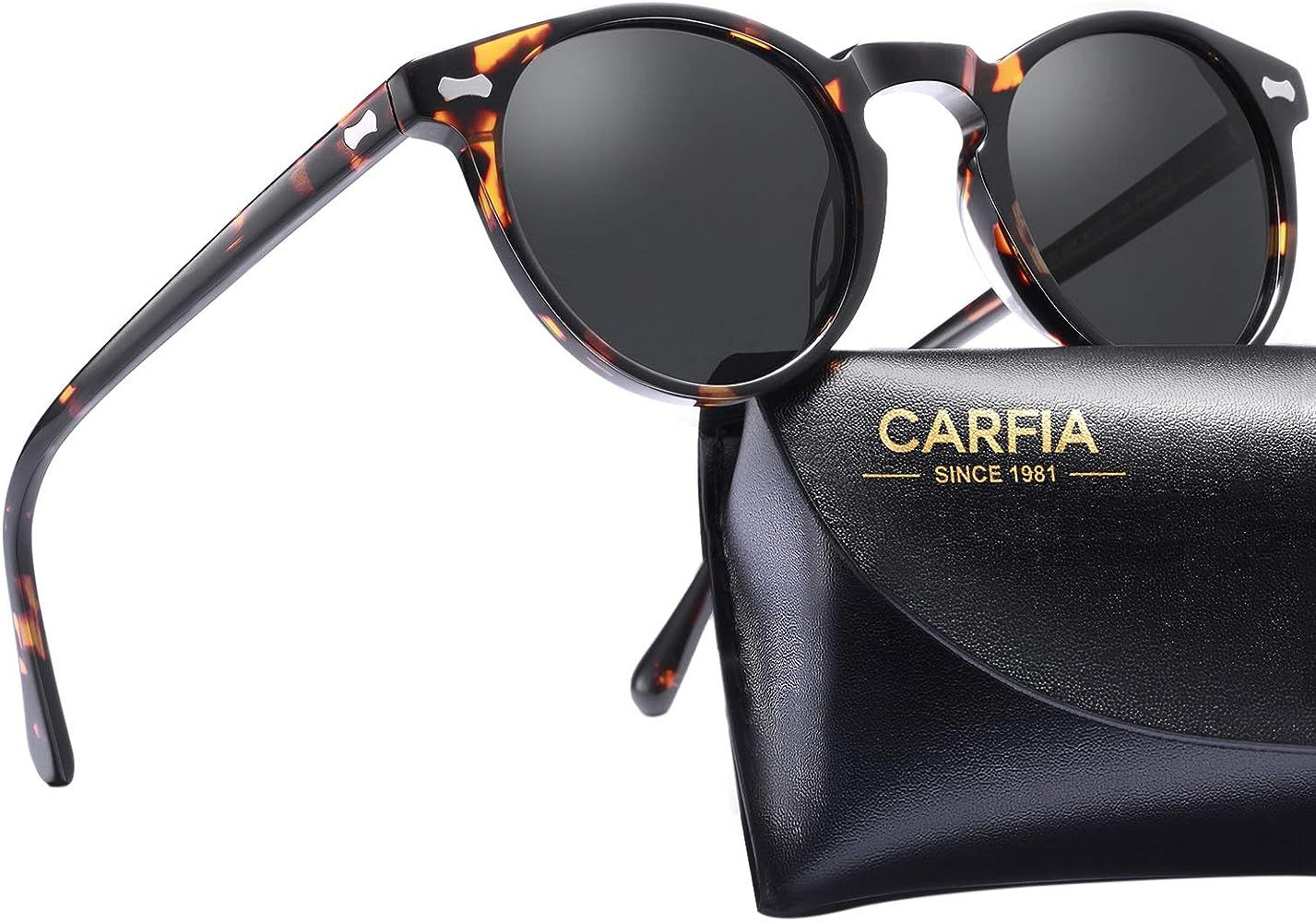 Carfia Vintage Round Polarized Sunglasses for Women UV Protection Outdoor Eyewear CA5288C | Amazon (US)