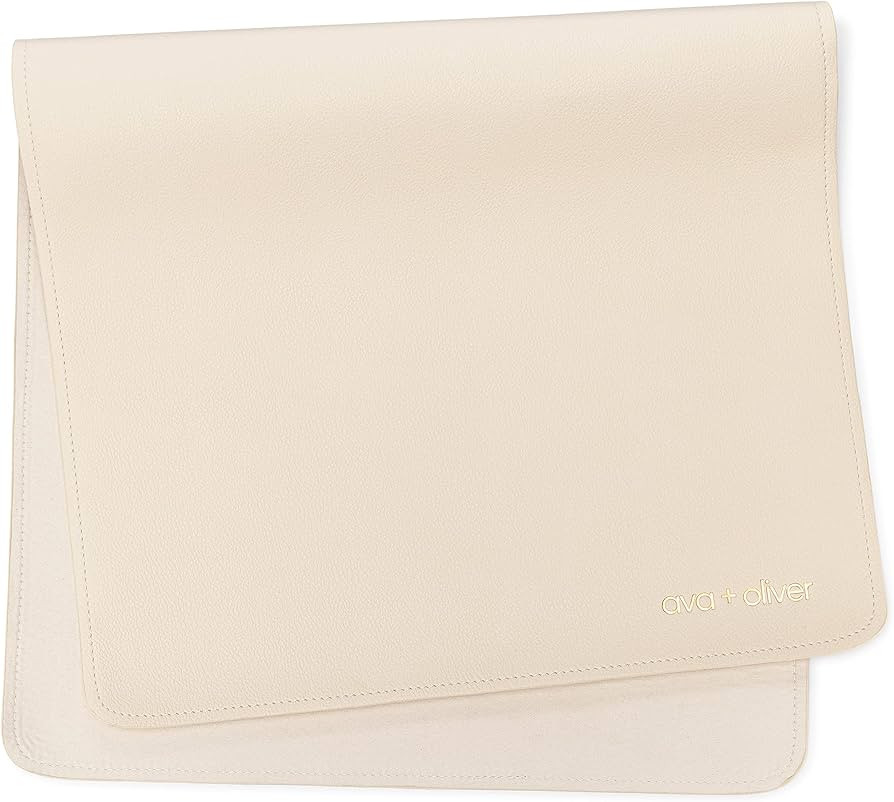 Ava + Oliver Vegan Leather Baby Changing Mat - Multipurpose Portable Wipeable Diaper Pad - Foldab... | Amazon (US)