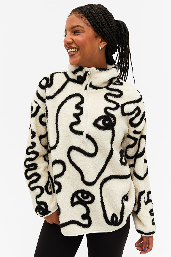 Half-zip pile jacket | Monki