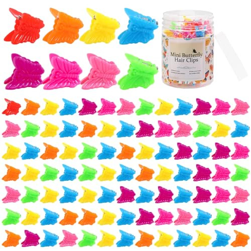 LifeDawn Mini Pastel Butterfly Claw Hair Clips with Box - Assorted Colors Sparkly Tiny Styling Accessories for Girls | Amazon (US)