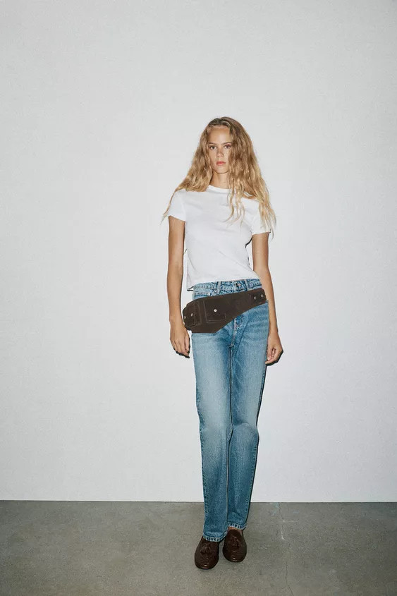 TRF STRAIGHT HIGH-WAIST JEANS | Zara UK