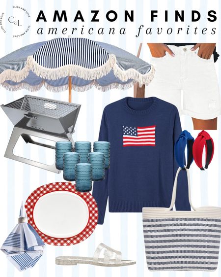 Americana favorites! Love this vintage inspired crew neck!

Americana style, casual fashion, white shorts, vintage crewneck, red white and blue, hobnail glasses, serving plates, table napkins, table scape, picnic, bbq, Fourth of July, Labor Day, cookout, portable grill, umbrella, headband, tote bag, Womens fashion, fashion, fashion finds, outfit, outfit inspiration, clothing, budget friendly fashion, summer fashion, wardrobe, fashion accessories, Amazon, Amazon fashion, Amazon must haves, Amazon finds, amazon favorites, Amazon essentials #amazon #amazonfashion

#LTKFindsUnder50 #LTKTravel #LTKStyleTip