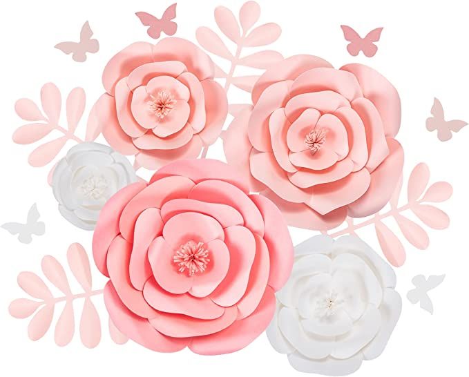 Rainbows & Lilies Large 3D Paper Flowers Decorations for Wall, Wedding, Bridal Shower, Baby Girl ... | Amazon (US)