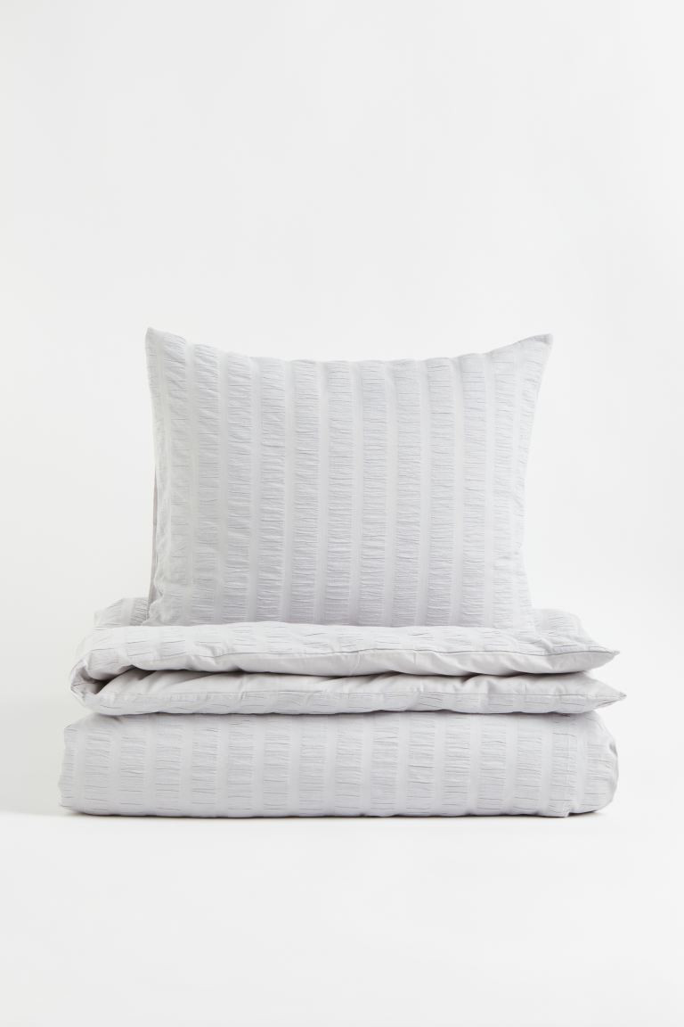 Bettwäsche aus Seersucker - Hellgrau - Home All | H&M AT | H&M (DE, AT, CH, NL, FI)