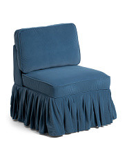 26.5x28 Velvet Accent Chair With Ruffle Bottom | Chairs & Seating | Marshalls | Marshalls