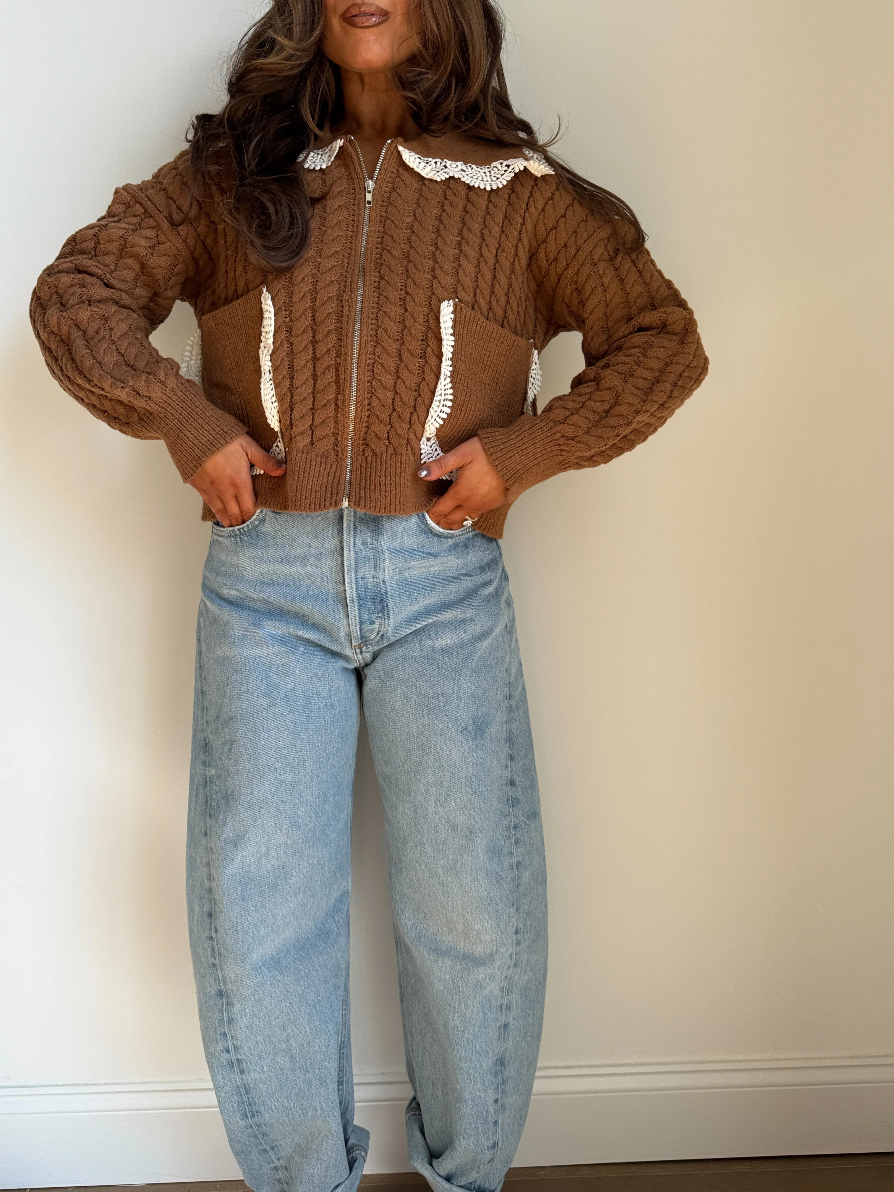 Pumpkin Spice Latte Cardigan Zip | Shop Your Darling Style