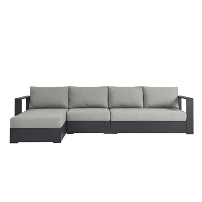 Modway Tahoe Outdoor Patio Powder-Coated Aluminum 3-Piece Left-Facing Chaise Sectional Sofa Set | Wayfair North America