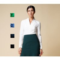 Fitted White Shirt Elegant, Blouses For Women, Long Sleeve Dressy Blouse For Wedding, V Neck Blouse Work, Formal Luxury Tavrovska | Etsy (US)