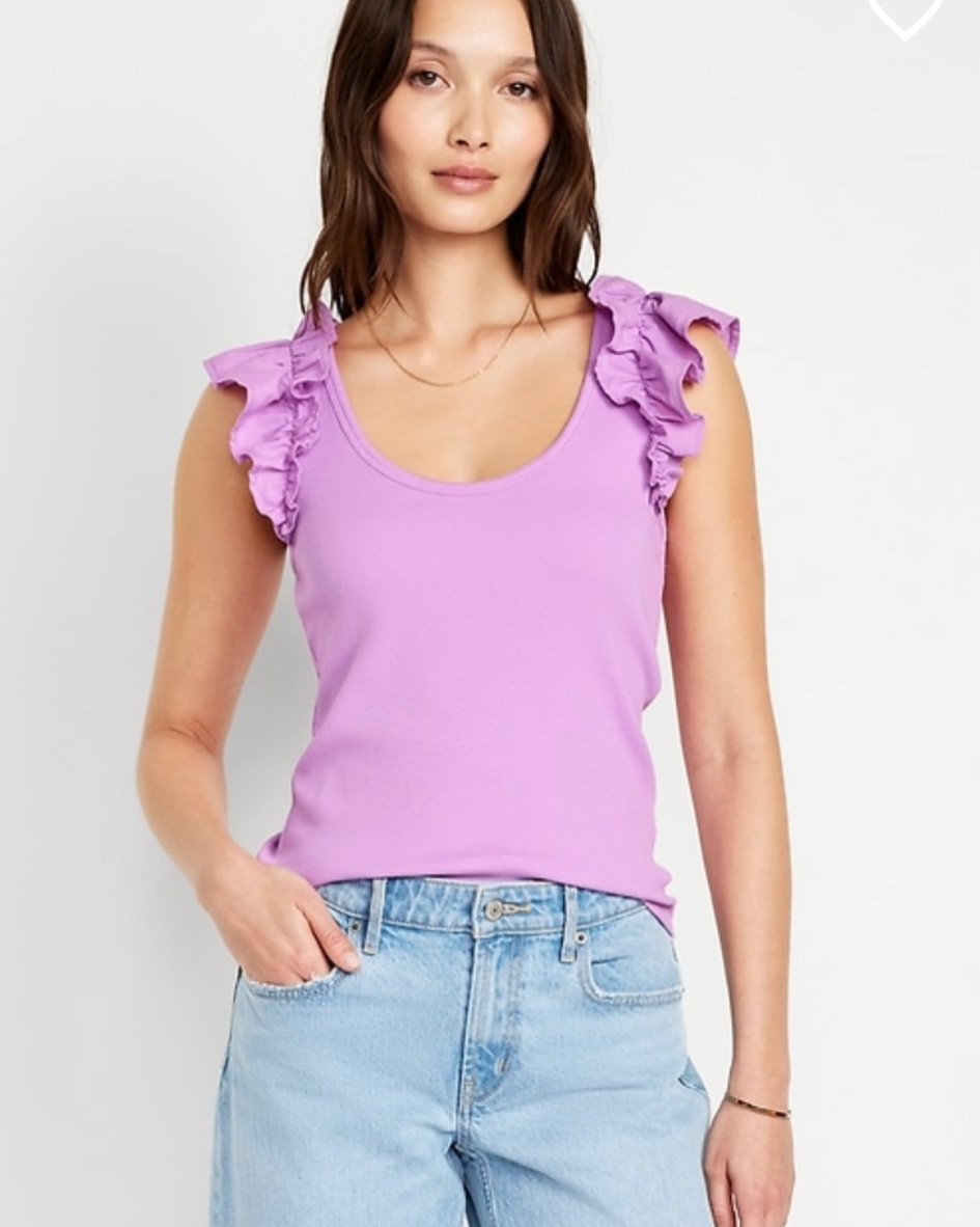 Ruffled Mixed Fabric Tank Top 

#LTKStyleTip