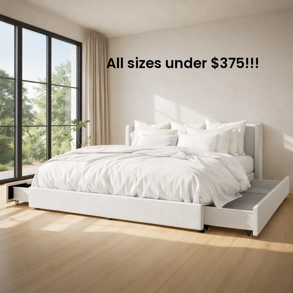 Brand new storage bed!!! Best price yet for this style with drawers 😍🤯