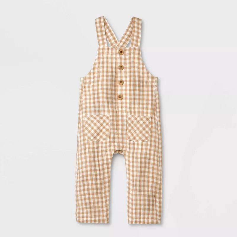 Baby Gingham Overalls - Cat & Jack™ Cream | Target