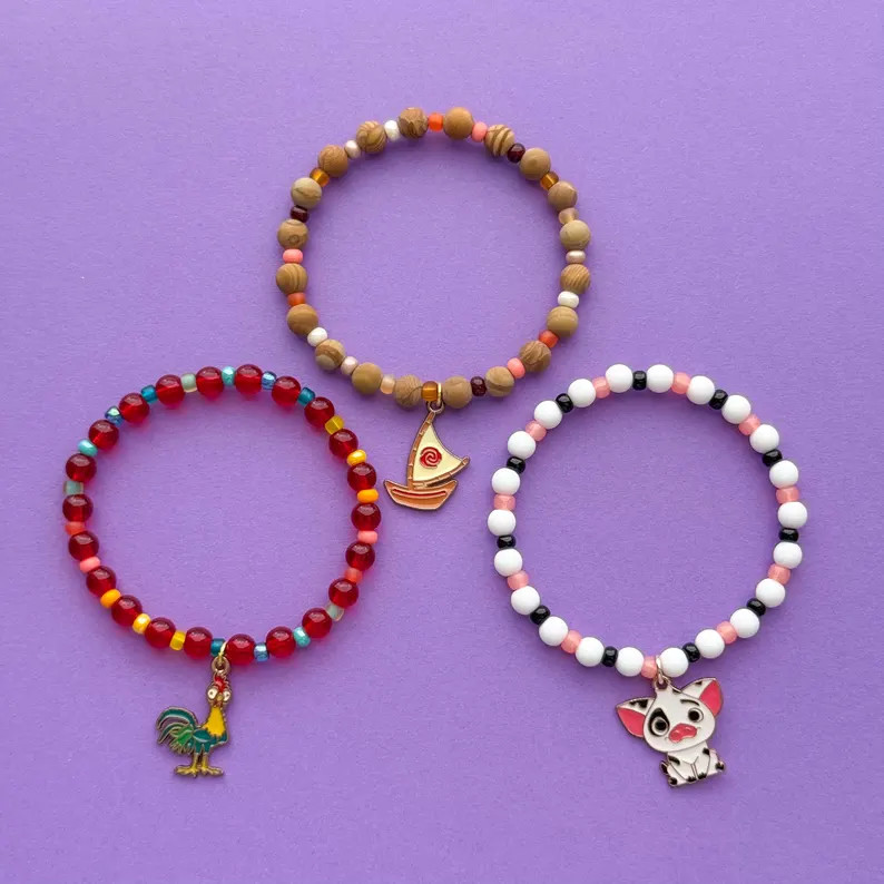 Moana Boat Hei Hei Pua Beaded Bracelets | Etsy (Global)