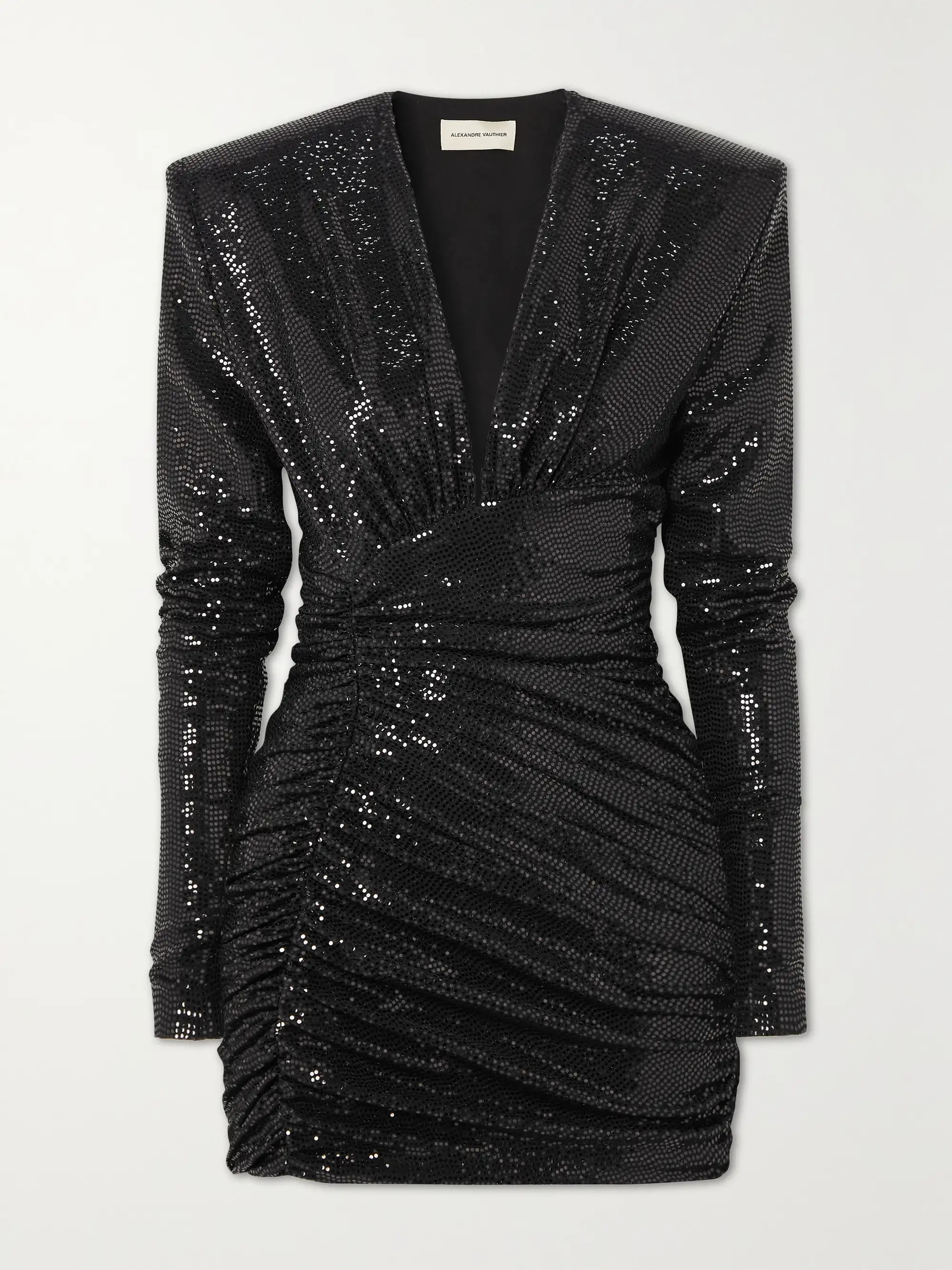 Ruched sequined stretch-jersey mini dress | NET-A-PORTER (US)