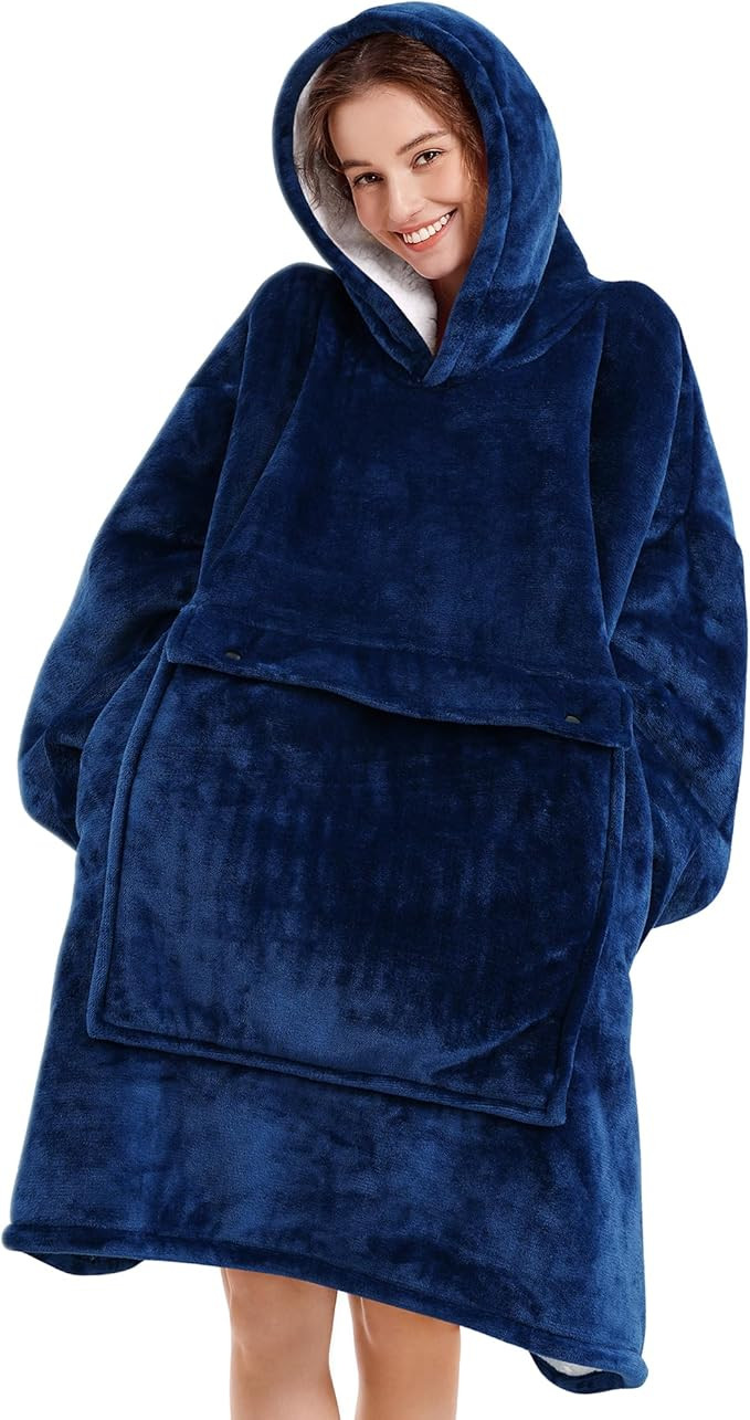 Narecte Cozy Oversized Blanket Hoodie Wearable Blanket Adults Soft Hooded Blanket Hoodie Birthday... | Amazon (US)