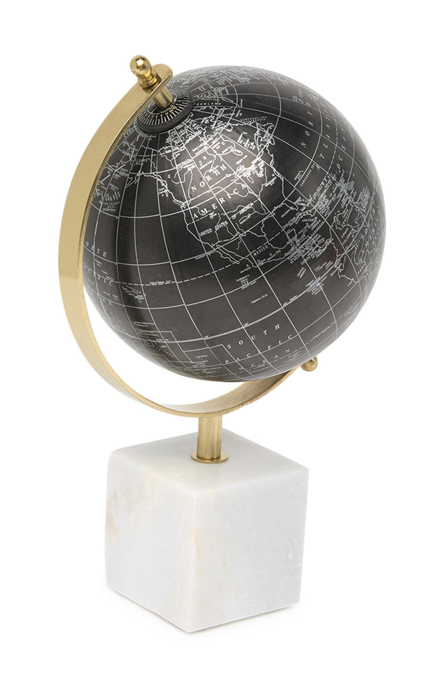 Decorative Black Globe on White Marble | Nordstrom Rack
